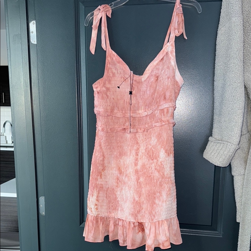 Pink Tie-Dye Sleeveless Dress